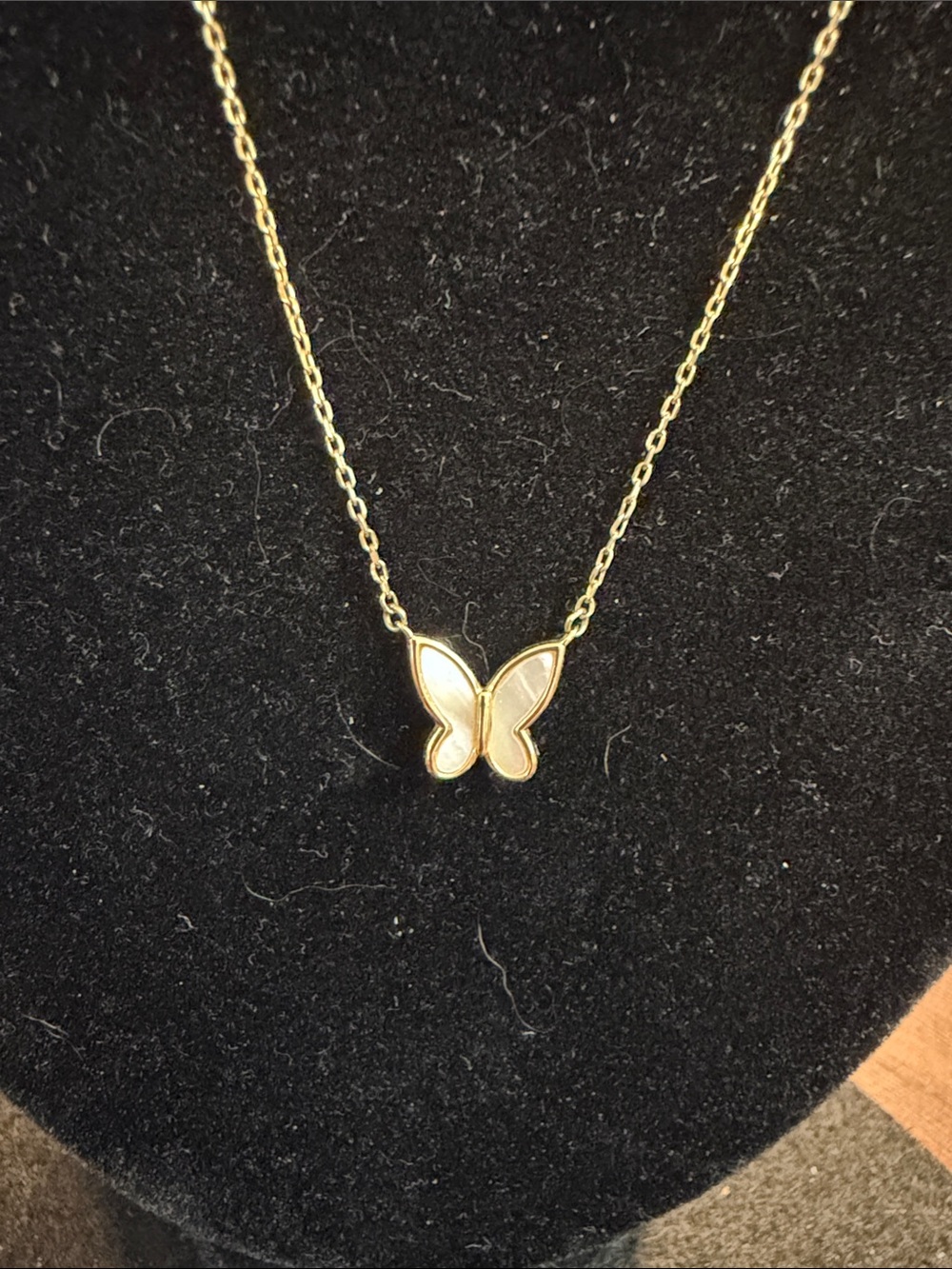 Gold Butterfly Pendant Necklace - Gold Color